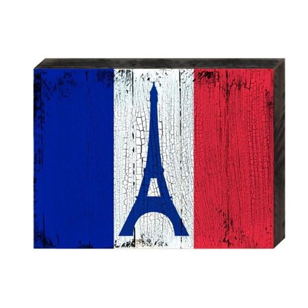 DESIGNOCRACY Flag of France Rustic Wooden Board Wall Decor 85099FR08